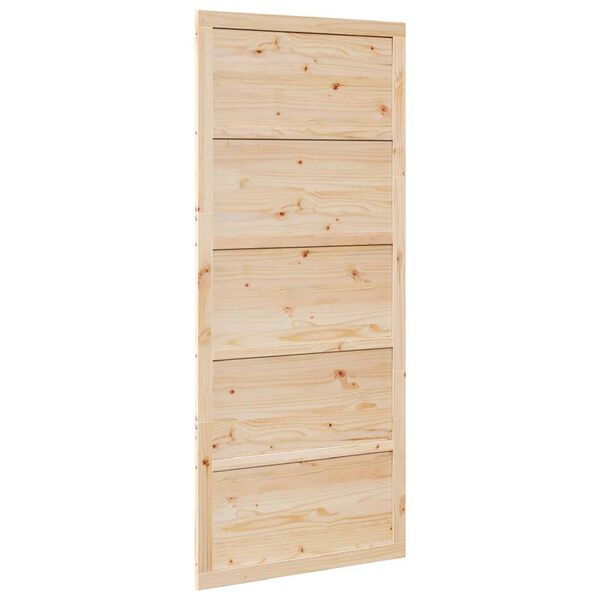 vidaXL Porte de grange Naturel 90 x 2,5 x 208 cm Bois de pin massif