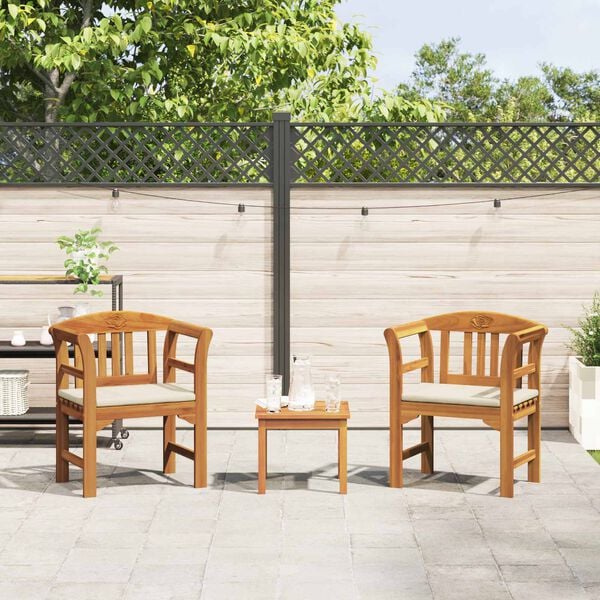 vidaXL Ensemble de salon Rose de jardin 3 pcs Naturel