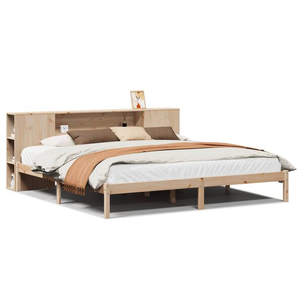 vidaXL Lit biblioth&egrave;que sans matelas 200x200 cm bois massif de pin