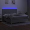vidaXL Sommier &agrave; lattes de lit et matelas et LED Gris clair 180x200 cm