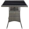 vidaXL Table de jardin Gris 170x80x74 cm R&eacute;sine tress&eacute;e