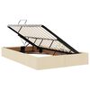 vidaXL Lit avec rangement et LED avec matelas Cr&egrave;me 120 x 200 cm tissu