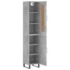 vidaXL Buffet haut Gris b&eacute;ton 34,5x34x180 cm Bois d'ing&eacute;nierie