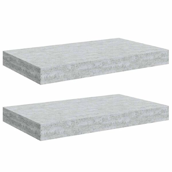 vidaXL &Eacute;tag&egrave;res murales flottantes 2 pcs gris b&eacute;ton 40x23x3,8 cm MDF
