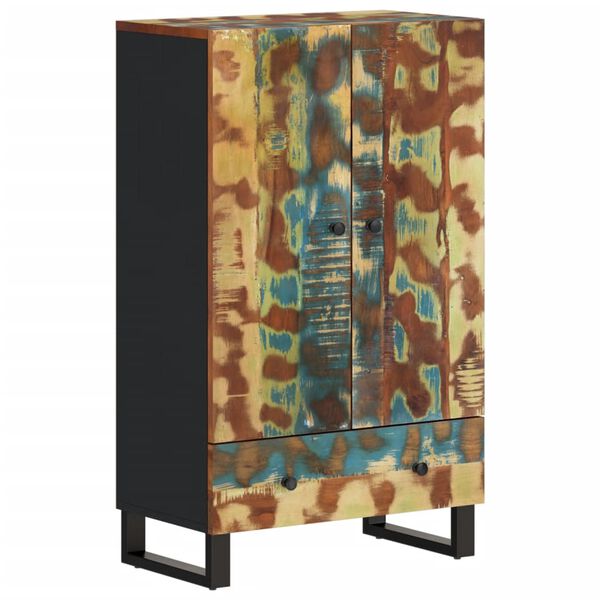 vidaXL Buffet haut et tiroir 60x33x100 cm bois massif r&eacute;cup&eacute;ration/fer