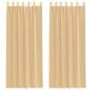vidaXL Rideaux en voile avec boucles 2 pcs sable 140x260 cm