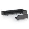 vidaXL Salon de jardin 8 pcs avec coussins R&eacute;sine tress&eacute;e Gris fonc&eacute;