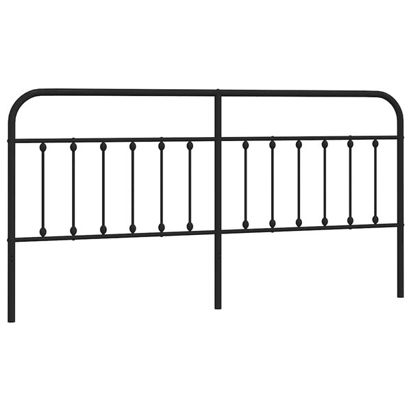 vidaXL T&ecirc;te de lit de remplacement m&eacute;tal noir 200 cm