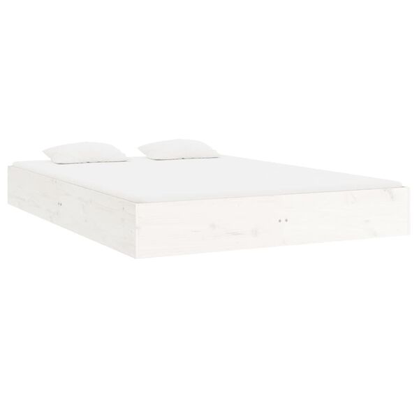 vidaXL Cadre de lit sans matelas blanc bois massif 200x200 cm