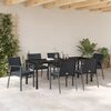 vidaXL Ensemble de salle &agrave; manger pour jardin 7 pcs Noir et gris