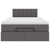 VidaXL Cadre de lit ottoman avec matelas gris 120x190 cm similicuir