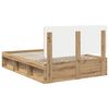 vidaXL Cadre de lit Ch&ecirc;ne artisan 140 x 190 cm Bois de pin massif
