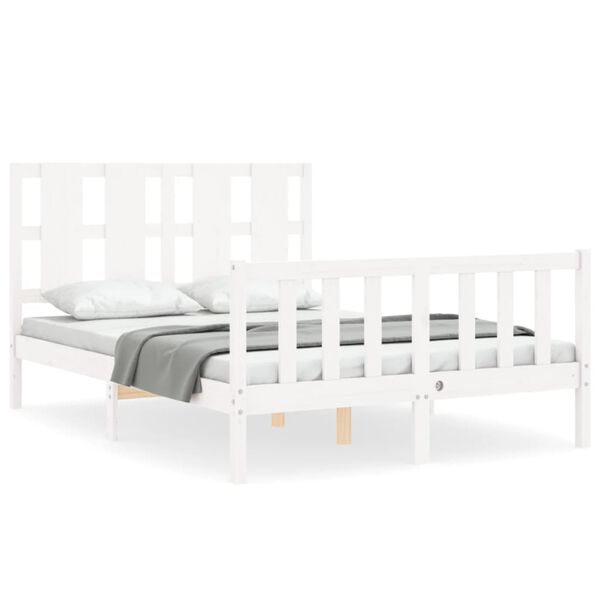 vidaXL Cadre de lit sans matelas blanc 120x200 cm bois de pin massif