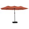 vidaXL Parasol de jardin &agrave; double t&ecirc;te avec LED terre cuite 449x265 cm