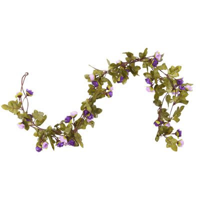vidaXL Guirlandes de fleurs artificielles 6 pcs violet clair 215 cm