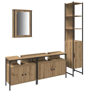 vidaXL Ensemble de mobilier de salle de bain 4 pc Ch&ecirc;ne artisanal