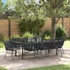 vidaXL Ensemble de salle &agrave; manger pour jardin 9 pcs Noir Poly rotin