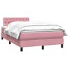vidaXL Sommier &agrave; lattes de lit avec matelas rose 120x210 cm velours