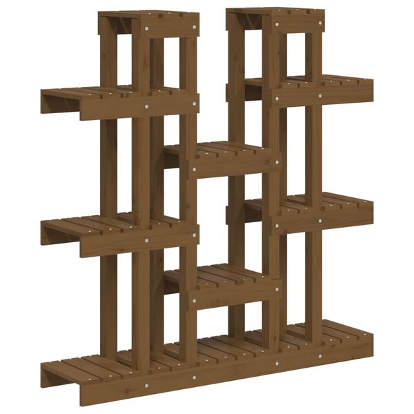 vidaXL Support &agrave; plantes Marron miel 104,5x25x109,5 cm Bois massif pin
