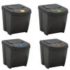 vidaXL Poubelles à ordures empilables 4 pcs Gris 100 L Polypropylène