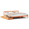 vidaXL Cadre de lit sans matelas cire marron 200x200cm bois pin massif
