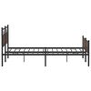 vidaXL Cadre de lit en m&eacute;tal sans matelas ch&ecirc;ne marron 193x201 cm