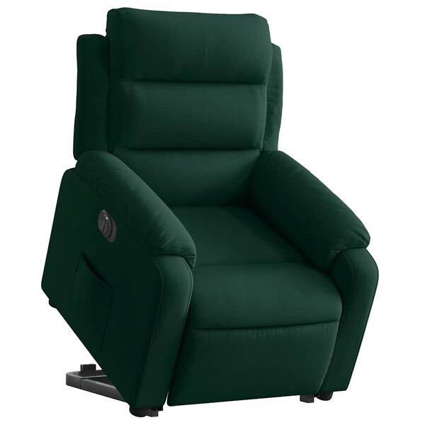 vidaXL Fauteuil inclinable &eacute;lectrique vert fonc&eacute; velours