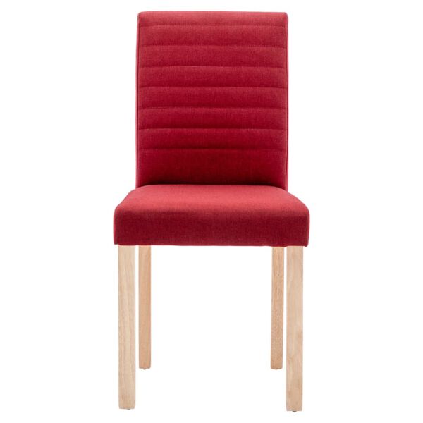 vidaXL Chaises &agrave; manger lot de 2 rouge bordeaux tissu