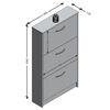 FMD Armoire &agrave; chaussures 3 compartiments inclinables Blanc et ch&ecirc;ne