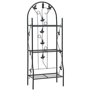 vidaXL Support &agrave; plantes 3 niveaux Noir 52x28x128 cm Fer