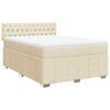 vidaXL Sommier &agrave; lattes de lit avec matelas Cr&egrave;me 160x200 cm Tissu