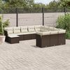 vidaXL Salon de jardin avec coussins 12 pcs marron r&eacute;sine tress&eacute;e