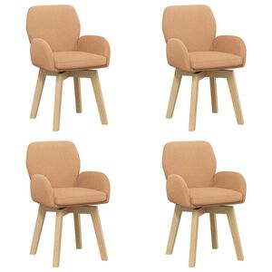 vidaXL Chaises de salle &agrave; manger pivotantes 4 pc Boucl&eacute; Beige