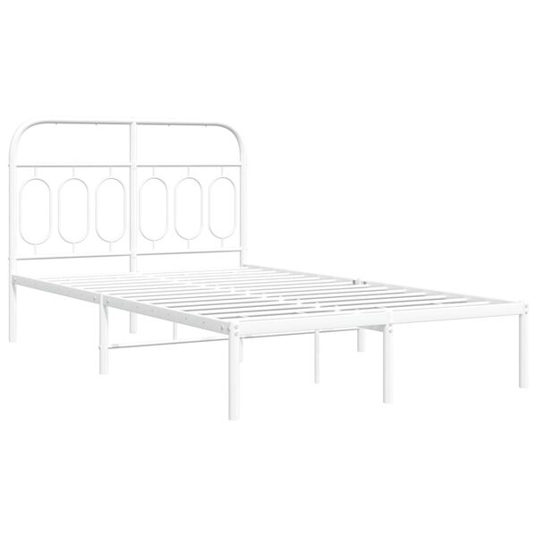 vidaXL Cadre de lit métal sans matelas et tête de lit blanc 120x190 cm