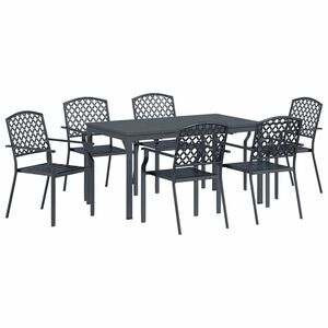 vidaXL Ensemble de salle à manger pour jardin 7 pcs Anthracite