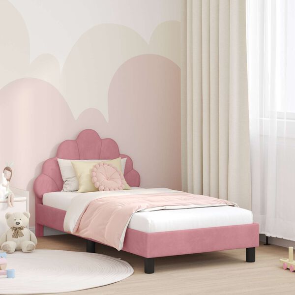 vidaXL Cadre de lit pour enfants avec t&ecirc;te de lit Rose 80 x 160 cm