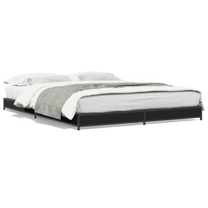 vidaXL Cadre de lit sans matelas noir 135x190 cm