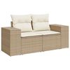vidaXL Salon de jardin avec coussins 9 pcs beige r&eacute;sine tress&eacute;e acacia