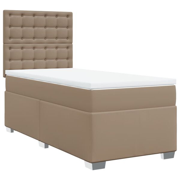 vidaXL Sommier à lattes de lit avec matelas Cappuccino 100x200 cm
