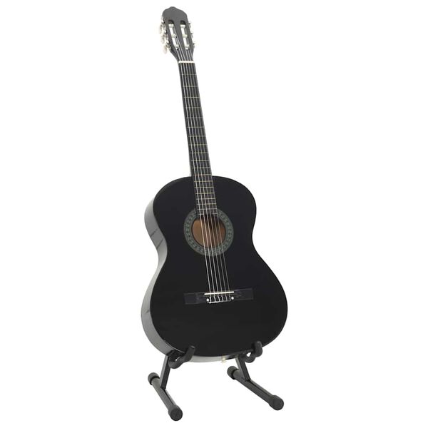 vidaXL Jeu de guitare classique de d&eacute;butant 12 pcs Noir 4/4 39"