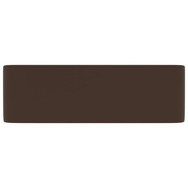 vidaXL Lavabo de luxe Marron foncé mat 41x30x12 cm Céramique