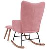 vidaXL Chaise &agrave; bascule avec repose-pied Rose Velours