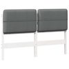 vidaXL T&ecirc;te de lit capitonn&eacute;e Blanc et gris clair 120 cm Pin massif