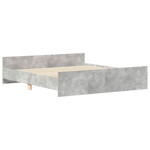 vidaXL Cadre de lit sans matelas gris b&eacute;ton 160x200 cm