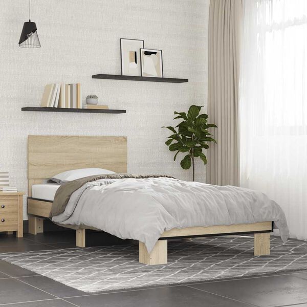 vidaXL Cadre de lit sans matelas ch&ecirc;ne sonoma 90x190 cm