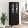 vidaXL Haut Armoire Ch&ecirc;ne noir 69,5 x 34 x 90 cm Bois d'ing&eacute;nierie