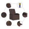 vidaXL Fauteuil de massage inclinable Marron fonc&eacute; Tissu