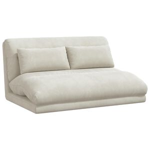 vidaXL Fauteuil de sol Cr&egrave;me 110 x 82 x 55 cm Velours