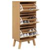 vidaXL Armoire &agrave; chaussures OLDEN marron 55x35x120 cm bois pin massif