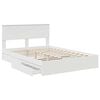 vidaXL Lit de Rangement Blanc 140 x 190 cm Bois d'ing&eacute;nierie